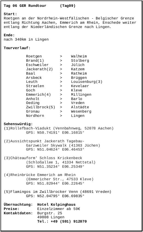 Info zu Tag 6